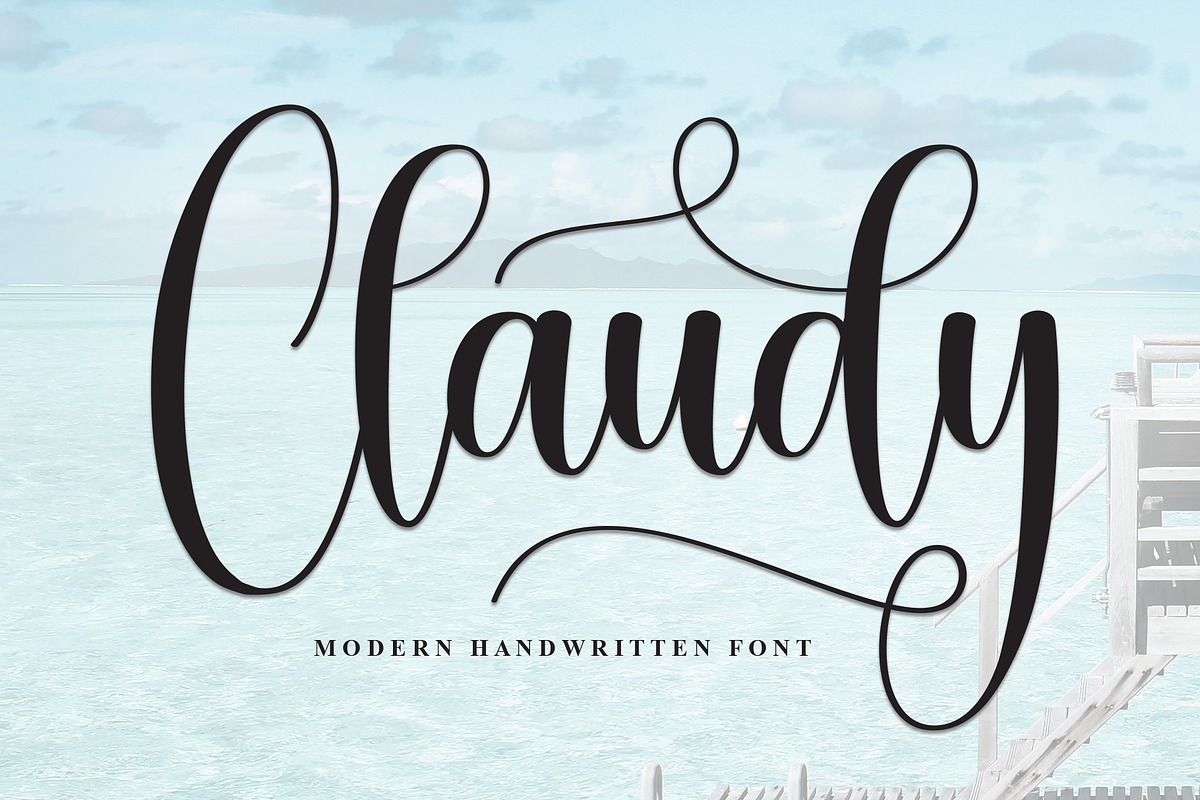 Claudy | Script Font, a Handwritten Font by Scratchones (Photo 1 of 9)