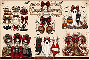 Retro Coquette Halloween Png Bundle, a Seasonal Illustration by Daisy Design (Thumbnail 1 of 7)