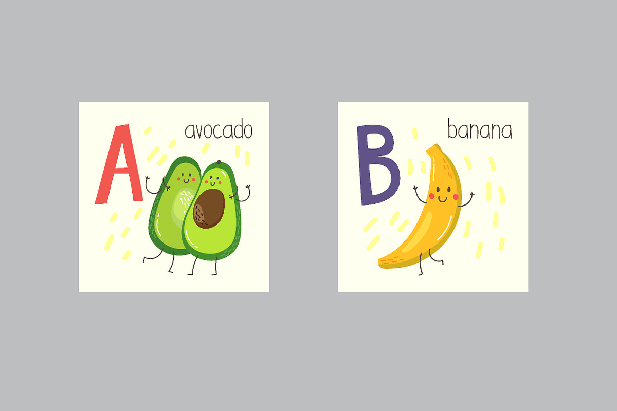 Vector fruits & vegetables Alphabet, a Food Illustration by KVIO (Photo 5 of 10)