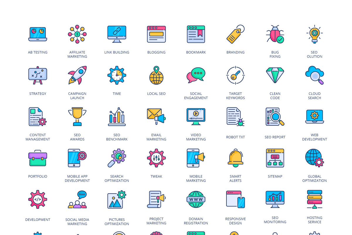 96 SEO and Internet Marketing Icons, an Outline Icon by vectorstank (Photo 3 of 4)