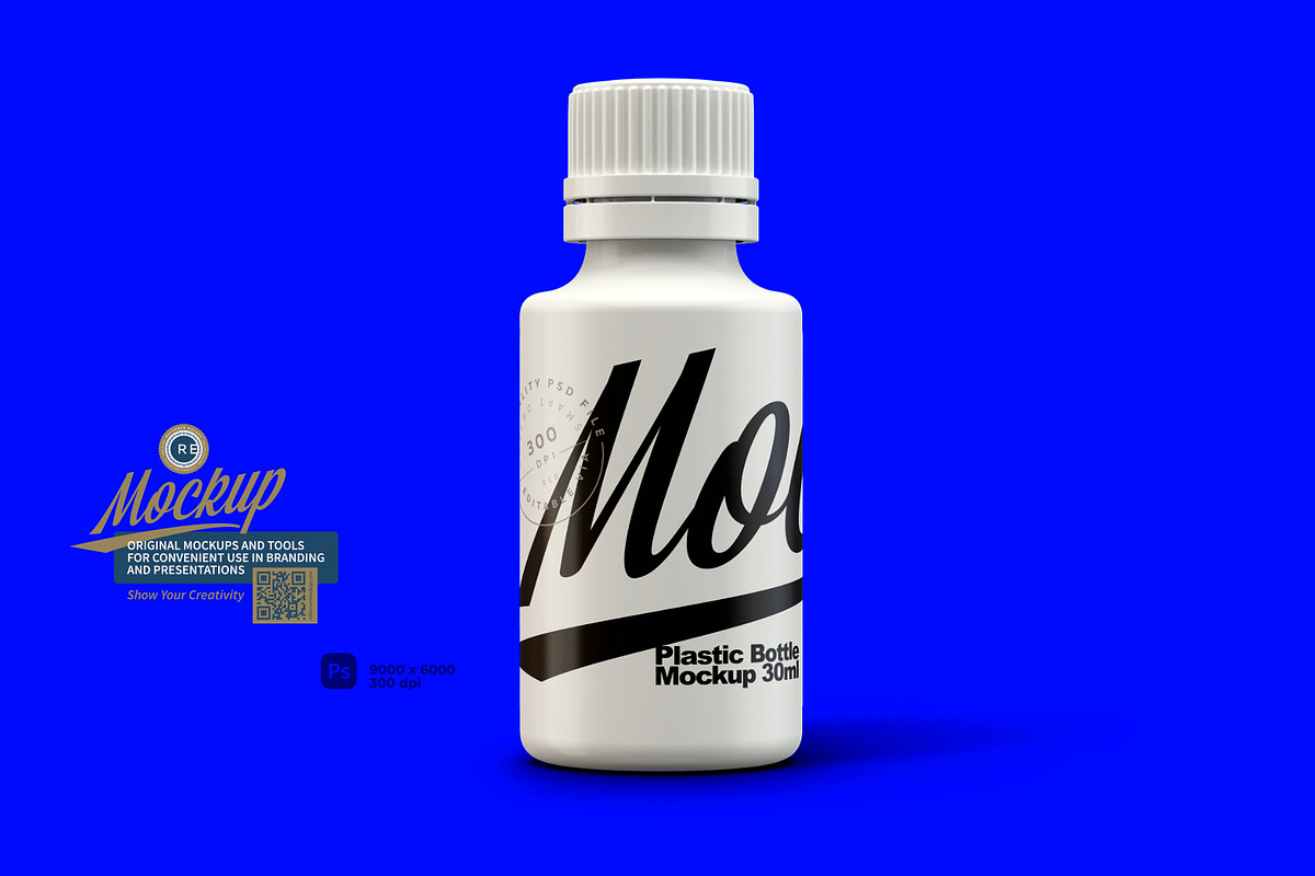 Plastic Bottle Mockup 30ml, a Packaging Mockup by Reformer Mockup (Photo 1 of 6)