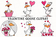 Valentine Goose Clipart, an Illustration by OK Design (Thumbnail 2 of 6)