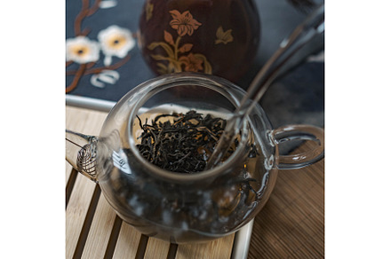 Brewing tea in a glass teapot is, a Food & Drink Photo by Media Whale Stock