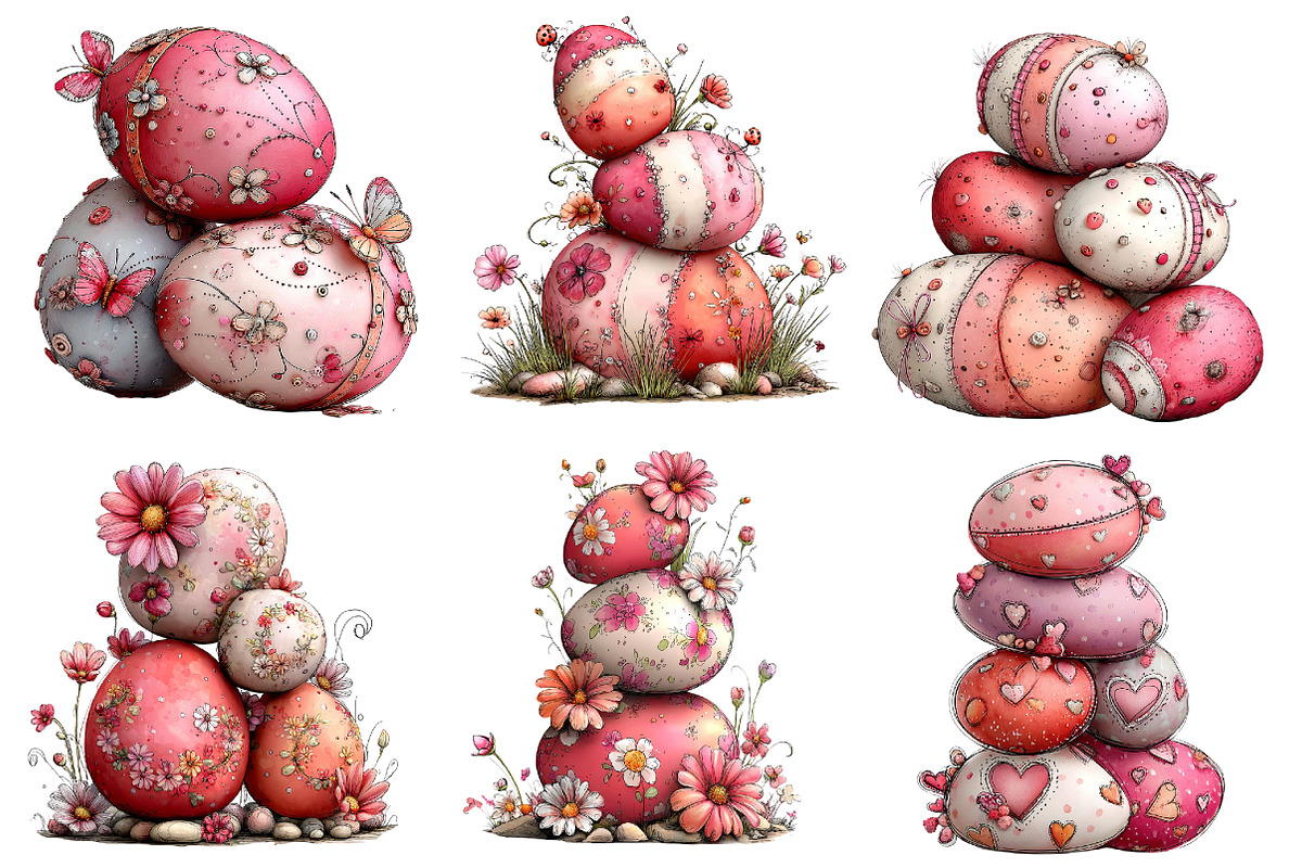 Whimsical Easter Eggs Stack Clipart, an Illustration by Designworld (Photo 7 of 7)