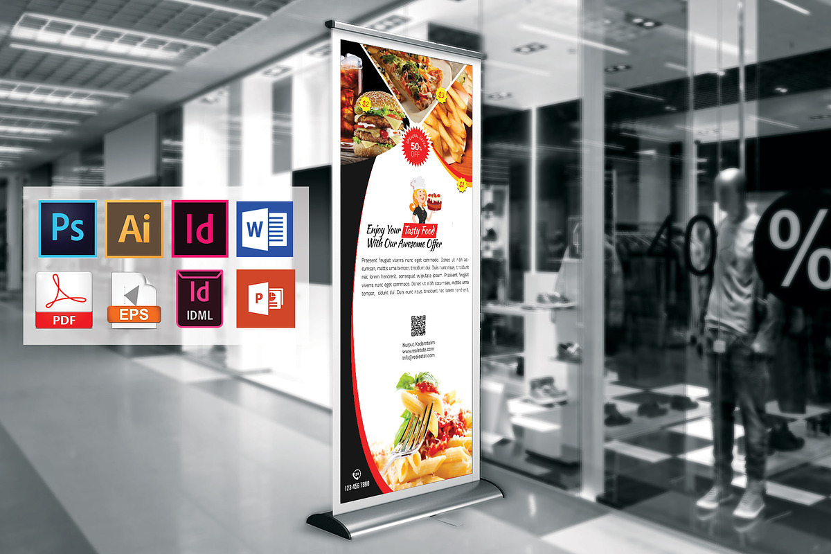 Restaurant Roll Up Banner Vol-01, a Flyer Template by Imagine Design Studio (Photo 4 of 4)