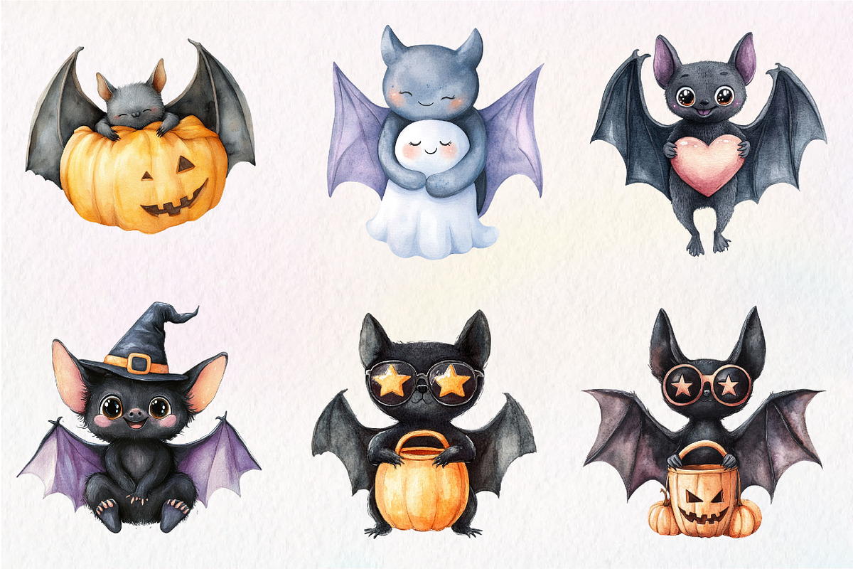 Quirky Halloween Black Bats Clipart, an Illustration by CreationArt (Photo 3 of 5)