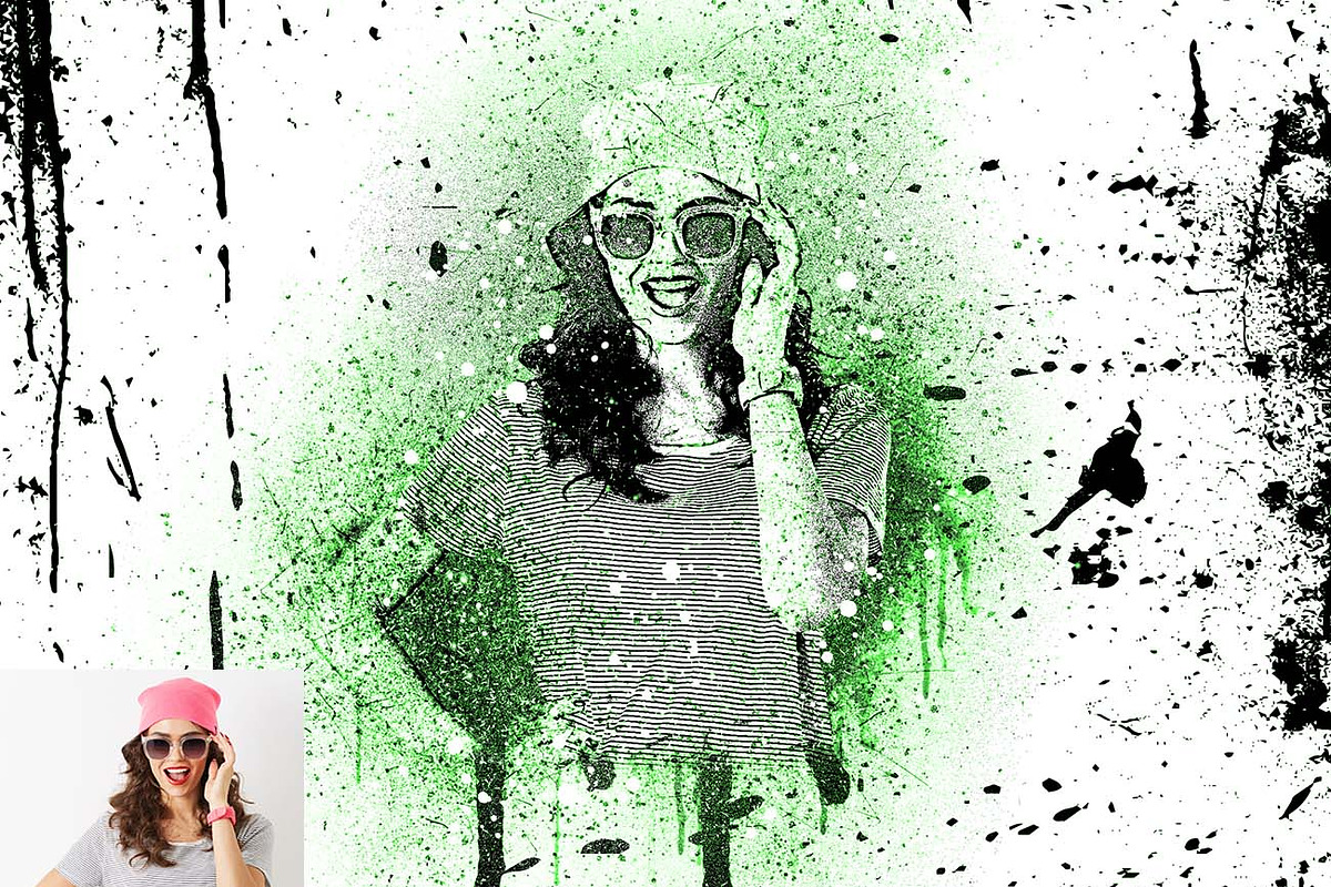 Grunge Spray Paint Photoshop Action, a Brushes & More by Studio Retouch (Photo 4 of 11)