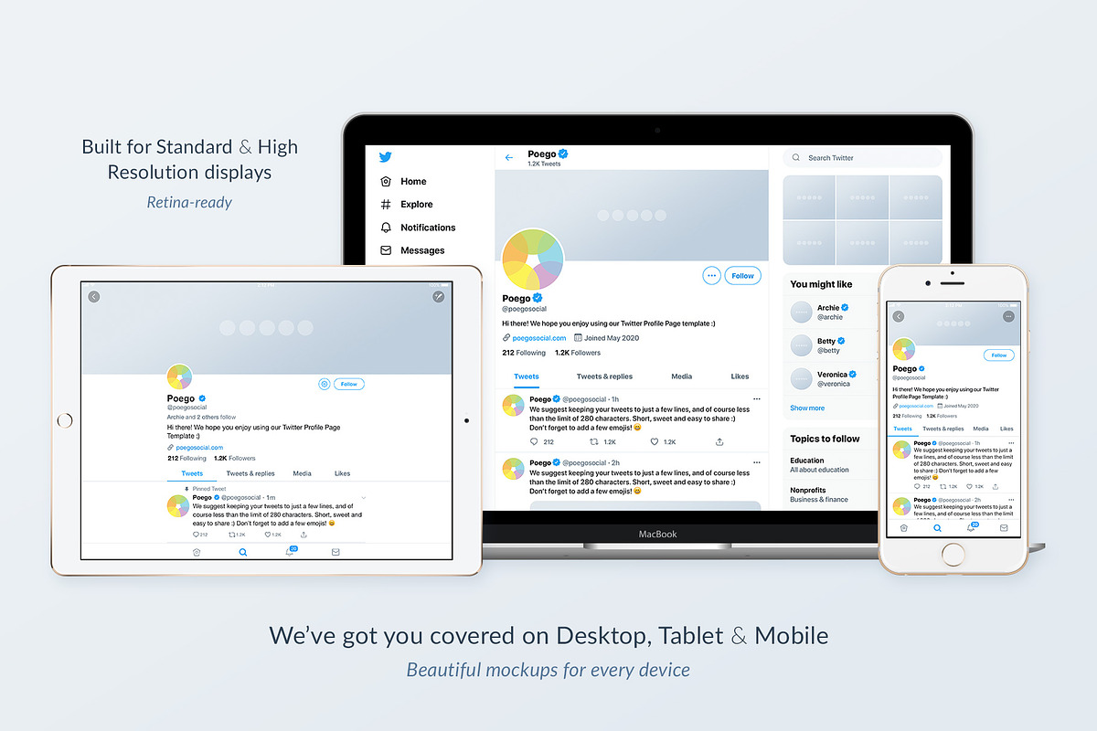 Twitter Social Media Mockups Pack, a Social Media Template by Poego Social (Photo 2 of 7)