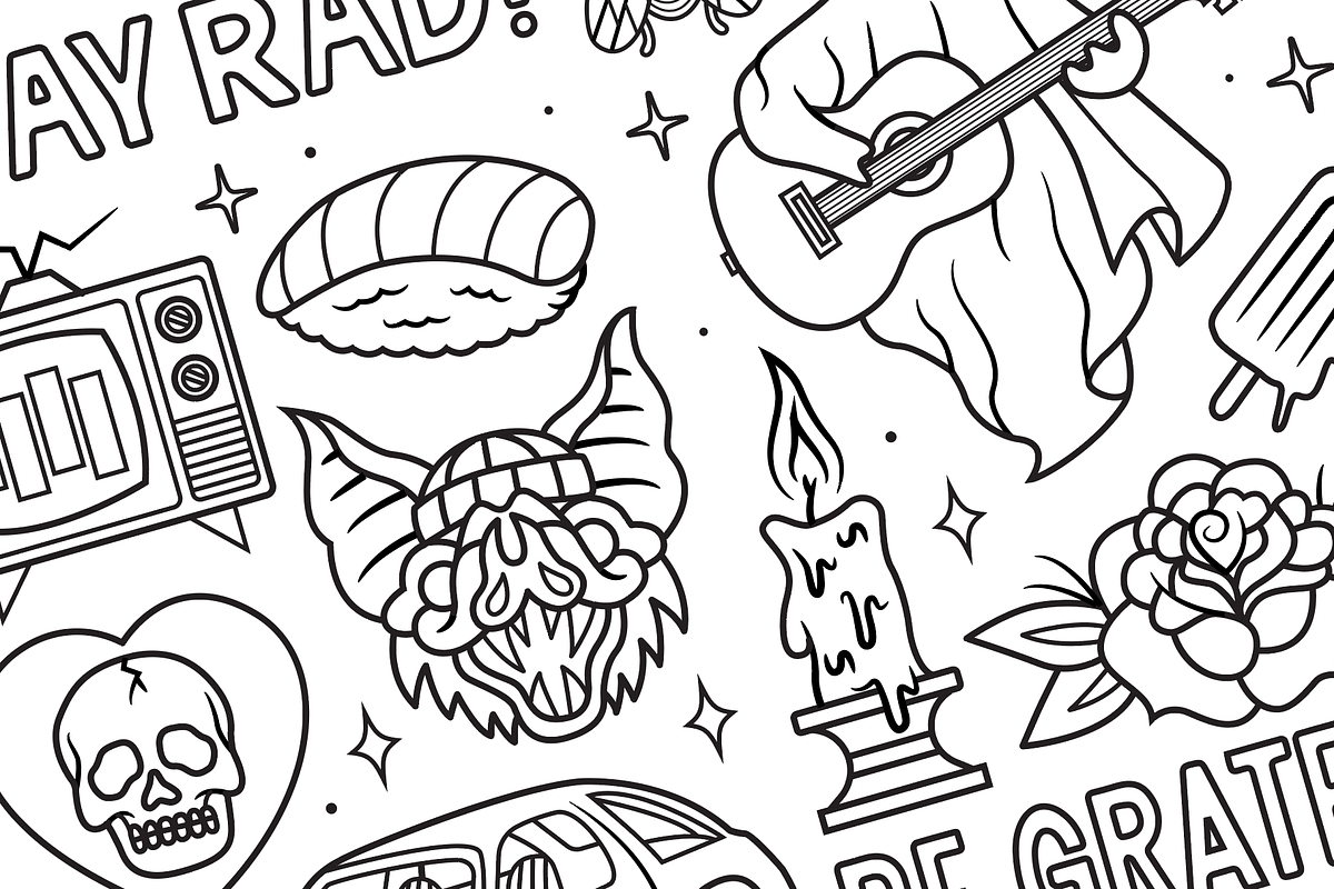 Skulls & Slices Coloring Book, an Outline Icon by Joshgeduld (Photo 3 of 3)
