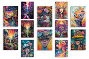 TRIPPY Gallery Wall Art Posters, a Background Graphic by NadiaTheronArt (Thumbnail 3 of 4)