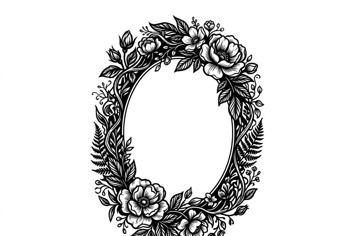 50 Elegant Floral Oval Mirror Frame, a Decorative Illustration by Amazin_art (Photo 17 of 34)