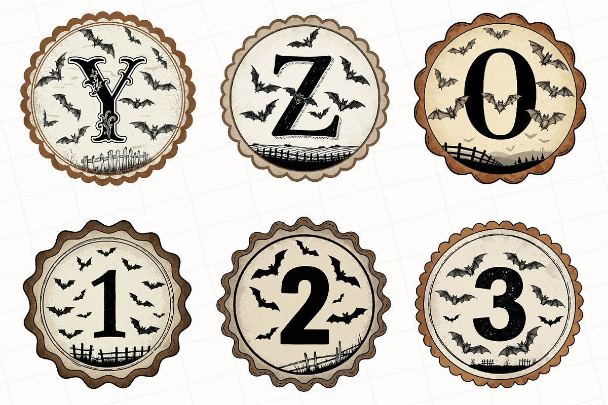 Retro Halloween Letter Clipart, an Illustration by OK Design (Photo 2 of 5)