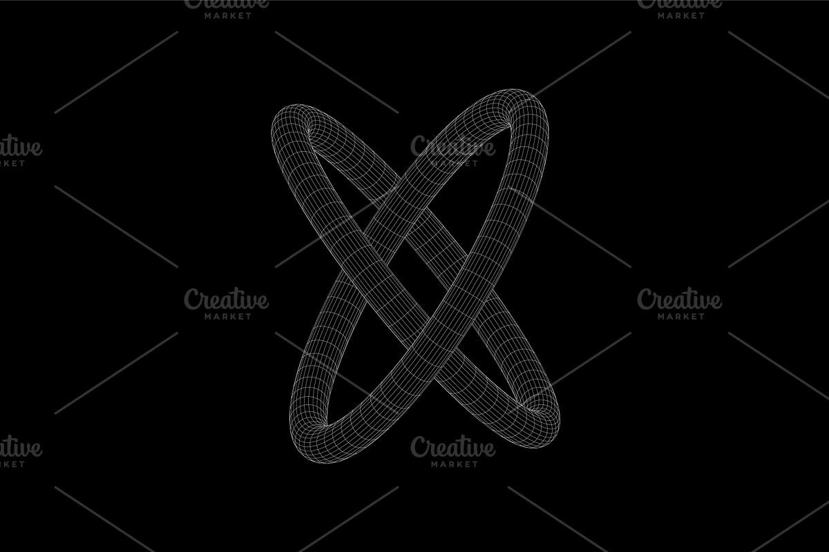 WIREFRAME GEOMETRIC ELEMENTS, an Object Graphic by BonkiStudio (Photo 8 of 11)