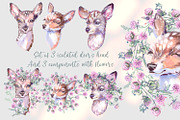 Deers and clover. Set of watercolor, a Decorative Illustration by Shabbypie (Thumbnail 6 of 11)
