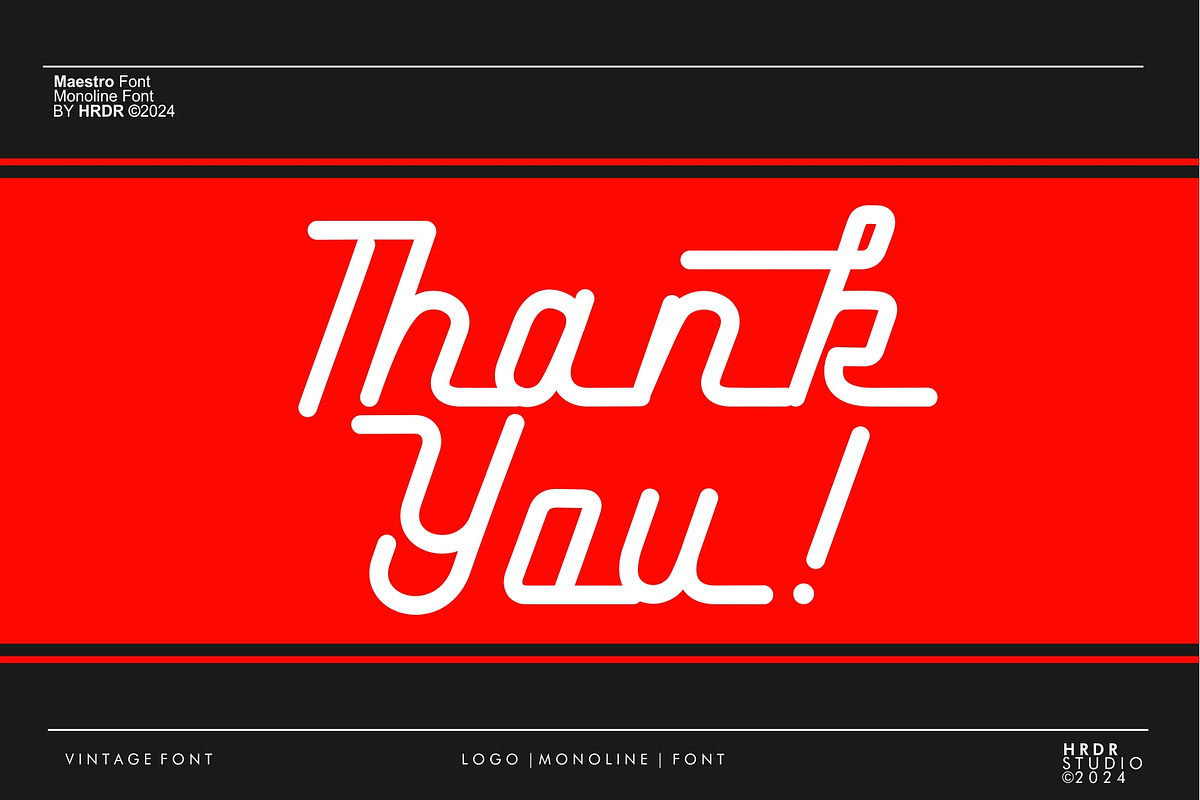 Maestro - Vintage Monoline Font, a Script Font by HRDR (Photo 11 of 11)