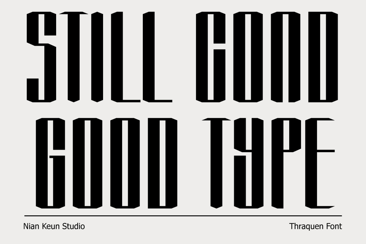 Thraquen – Condensed Display, a Blackletter Font by Nian Keun Studio (Photo 2 of 11)