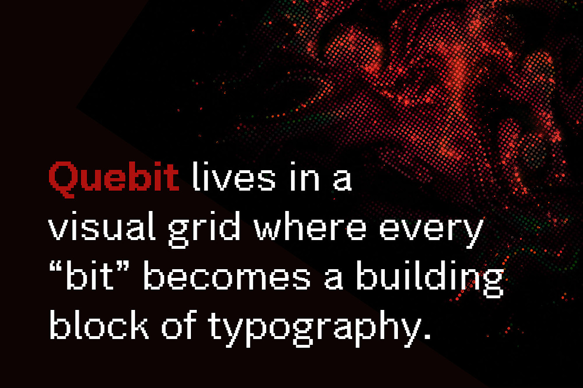 Quebit | Modern Pixelated Font Pack, a Sans Serif Font by Wahyu & Sani Co. (Photo 2 of 15)
