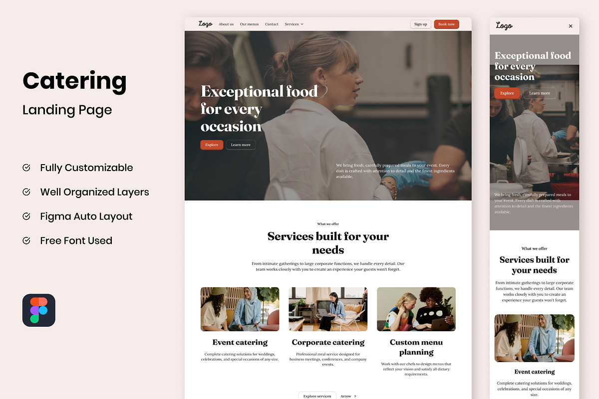 Catering - Landing Page, a Landing Page Template by RPWDS (Photo 1 of 3)