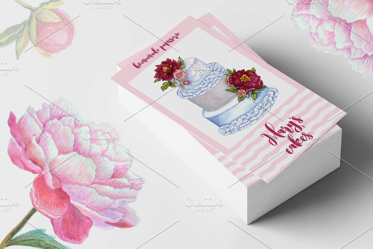 Watercolor wedding cakes, a Decorative Illustration by El Design (Photo 1 of 2)