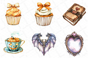 Sepia Coquette Halloween Clipart, an Illustration by DreamPrint404 (Thumbnail 5 of 5)
