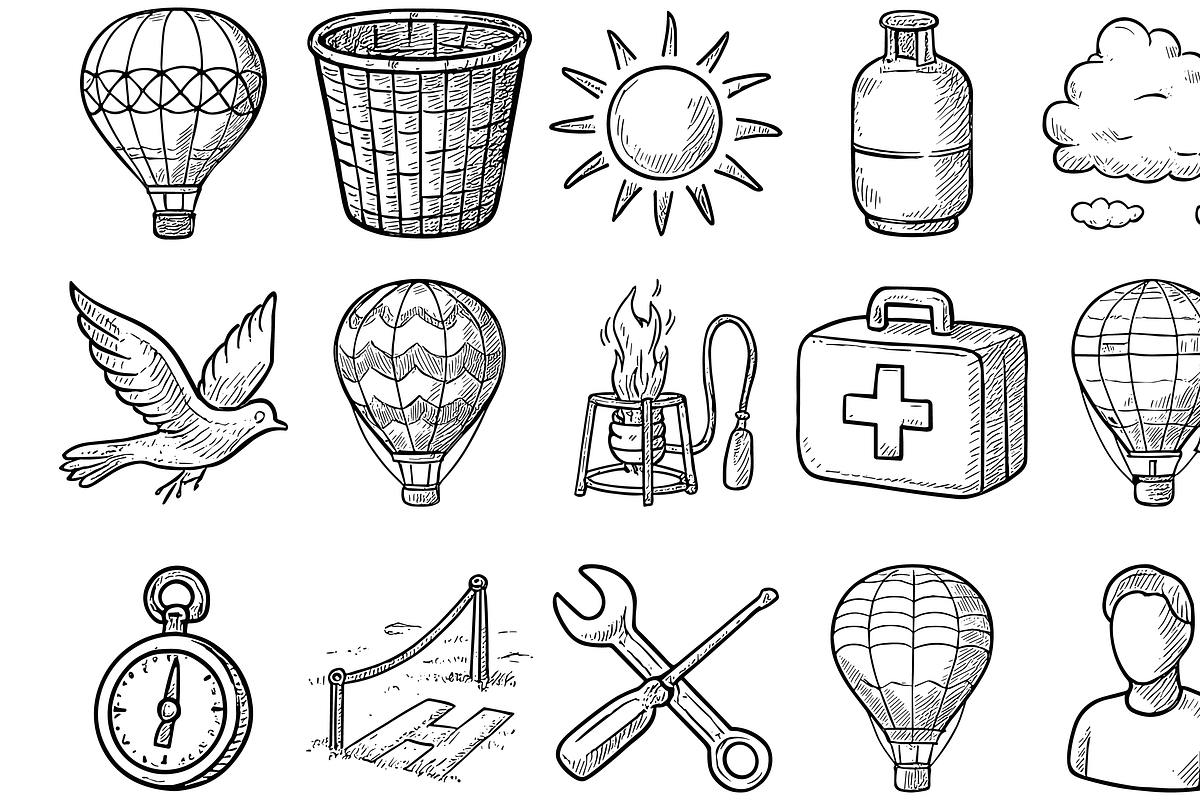 Hot Air Icons, an Object Graphic by nikagraphic (Photo 2 of 3)