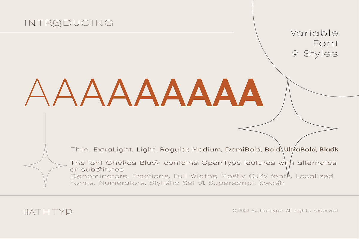 Chekos- Feminine type face design, a Sans Serif Font by AuthenType (Photo 2 of 10)