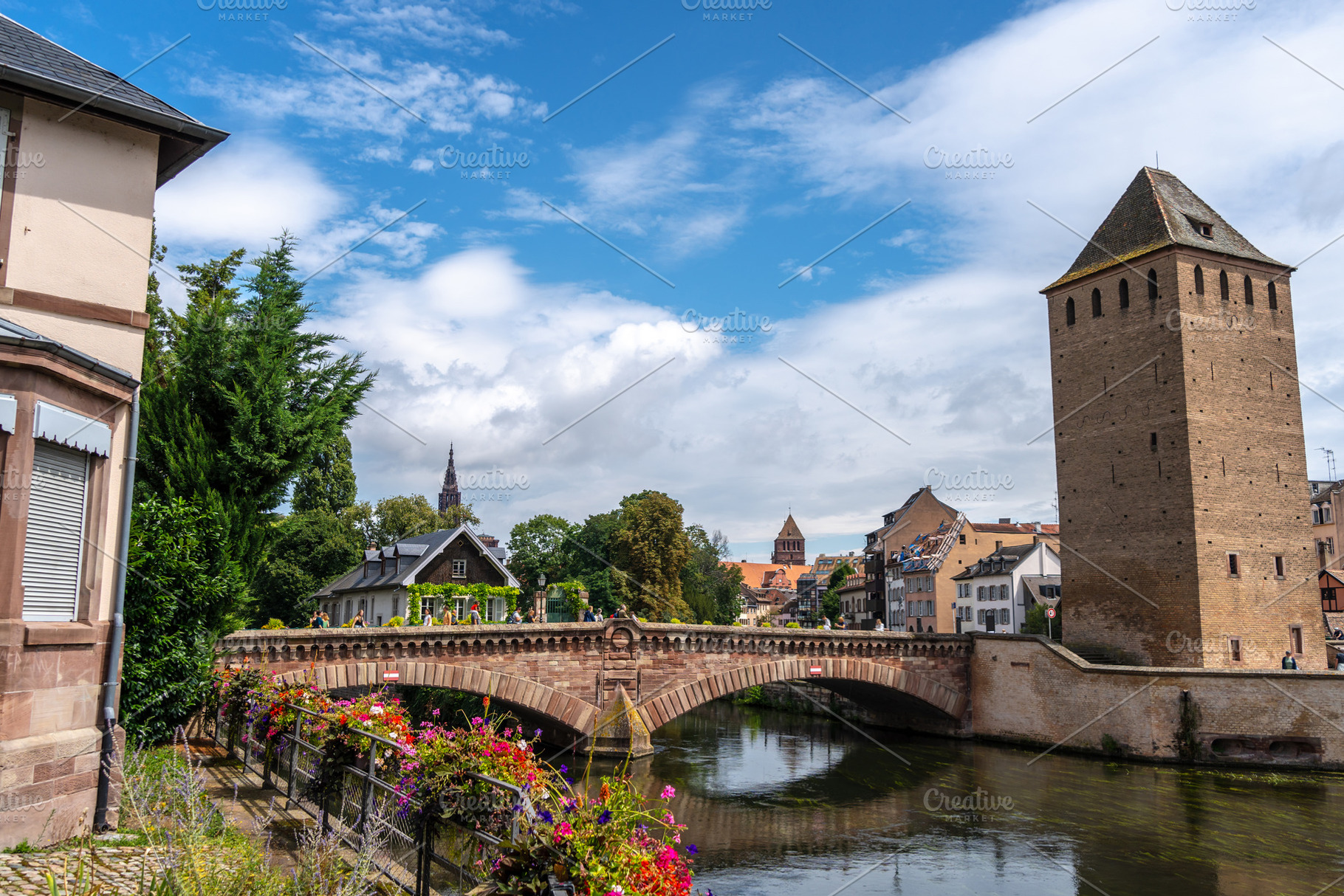 Covered Bridges towers and Ill river in Strasbourg France, an Architecture Photo by GoodGoods