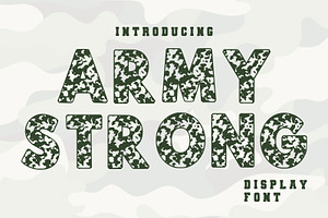 Army Strong Camouflage Display Font