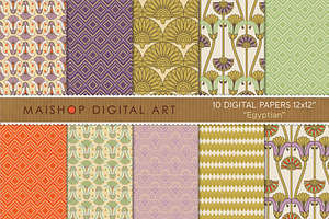 Digital Paper Egyptian, a Pattern Graphic by Maishop