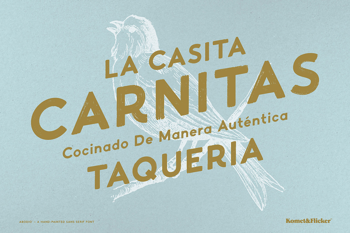 Abodio - A Hand-Painted Font, a Sans Serif Font by Komet & Flicker (Photo 13 of 15)