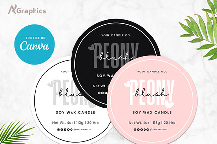 Stylish Round Editable Product Label, a Stationery Template by AN Graphics