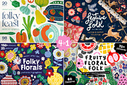 Big Folky Bundle 4 in 1 Vector Set, a Pattern Graphic by rouxsupplyco (Thumbnail 2 of 27)
