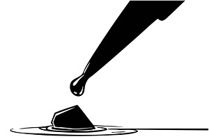Cartoon water drop silhouette