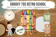 Groovy 70s Retro School Sublimation, a Decorative Illustration by Artnoy (Thumbnail 1 of 8)