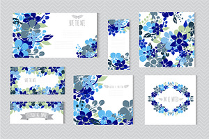 Blue Floral Cards