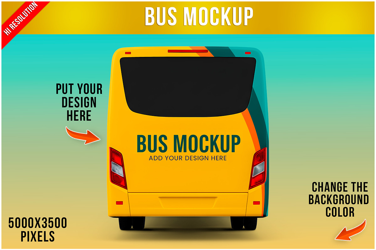 Bus Mockup - Back View, an Advertising Mockup by Bruno's Shop (Photo 1 of 4)