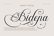 Bidena | Script Font, a Script Font by twinstd (Thumbnail 1 of 11)