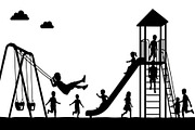 50 Kids Playground Silhouette Bundle, an Illustration by Gfx_Store (Thumbnail 35 of 51)