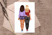 Best Friends Clipart, Soul Sisters, a Person Illustration by ArtedeCatrin (Thumbnail 5 of 10)