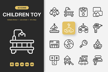 Children Toy Icons