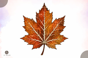 Fall Maple Leaf PNG,Vintage Autumn, an Object Illustration by Libby Wishes