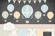 Pastel Hot Air Balloons & Patterns, an Illustration by Amanda Ilkov (Thumbnail 2 of 5)