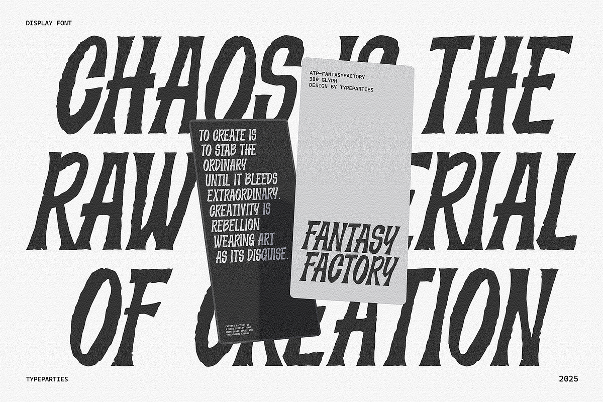 FantasyFactory - Rough Display Font, a Serif Font by Typeparties (Photo 3 of 9)