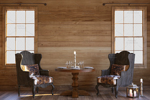 Interior Mockup, Country Dining Room