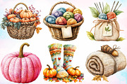Vintage Knitted Autumn Clipart PNG, a Seasonal Illustration by Canvas Craft (Thumbnail 5 of 5)