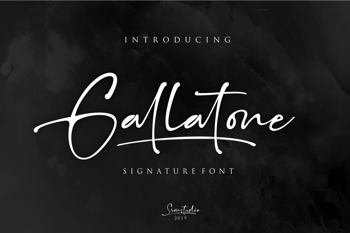 Gallatone // Signature Font & Extras, a Script Font by Sronstudio (Photo 1 of 11)
