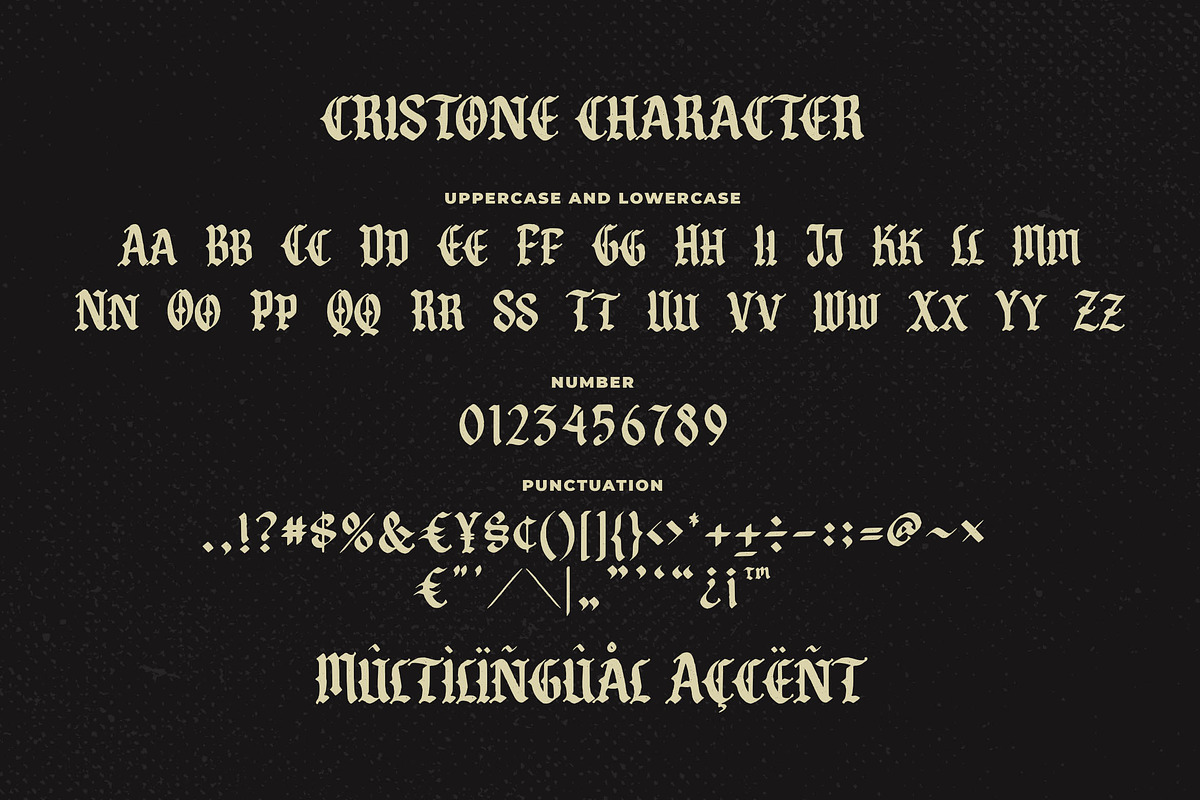 Cristone Blackletter Font, a Blackletter Font by Blankids Studio (Photo 6 of 6)