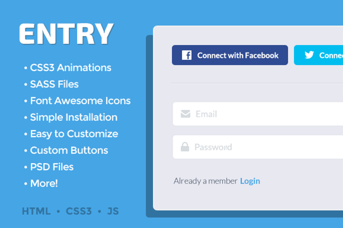 ENTRY - Responsive Animated Logins, a Bootstrap Template by Giovanni Filippi