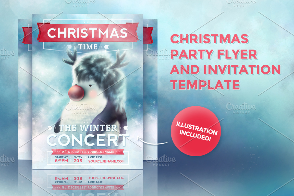 Christmas Card Flyer and Invitation, a Flyer Template by Mgd.Design (Photo 1 of 2)