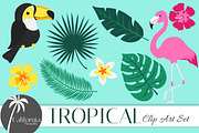 Tropical Clip Art Set, an Illustration by Nagore Rodriguez Design (Thumbnail 1 of 2)